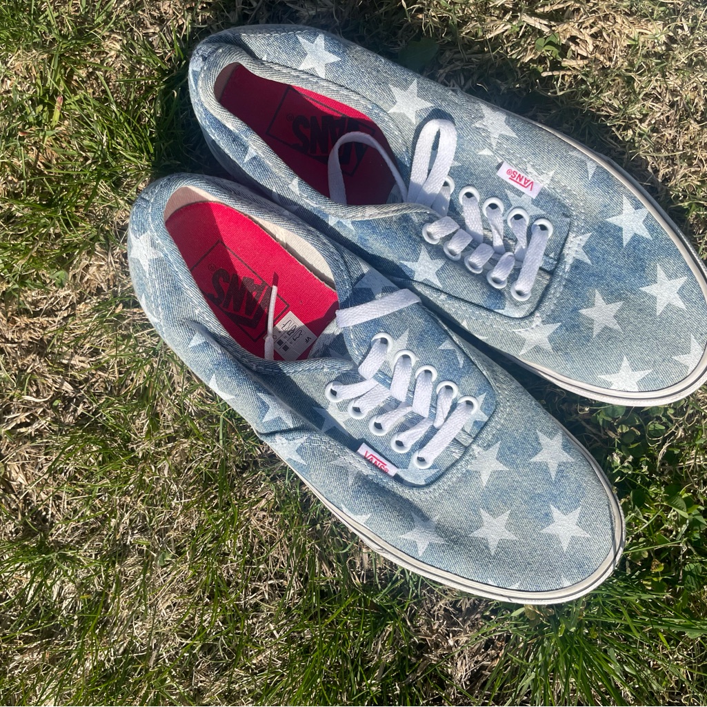 Vans Star Print Canvas Sneakers In Blue